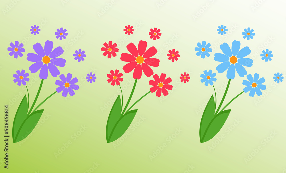 bright floral illustration for fabric and other materials.