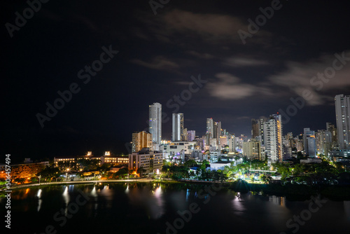 night city, Cartagena, bocagrande at night. night skyline