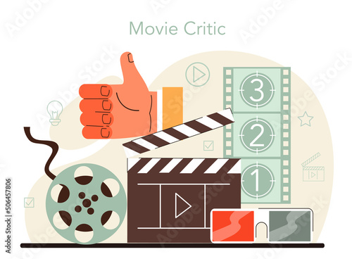 Professional critic concept. Journalist making review and ranking