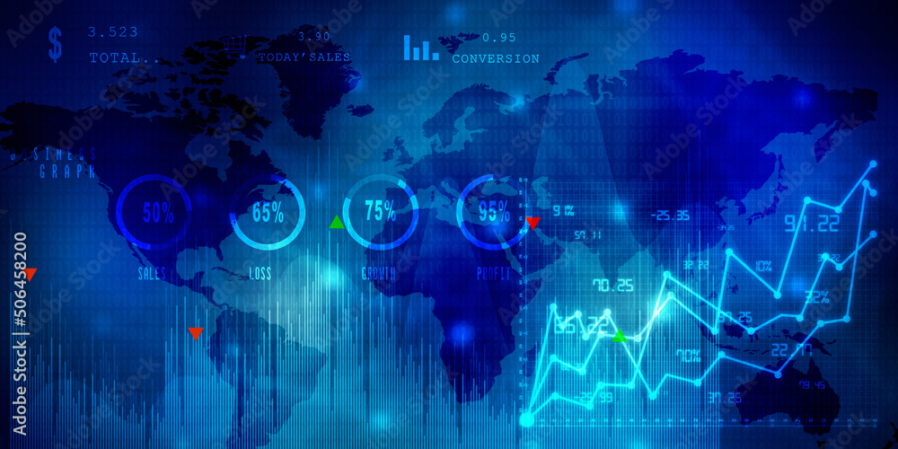 Obraz premium 2d rendering Stock market online business concept. business Graph 