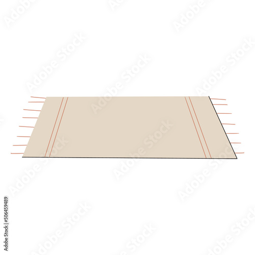Simple modern scandinavian square carpet, mat with tassels. Great for web design, instructions, cards and apps.