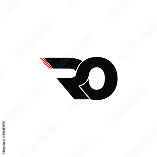 Fotografie Letter RO simple logo design vector
