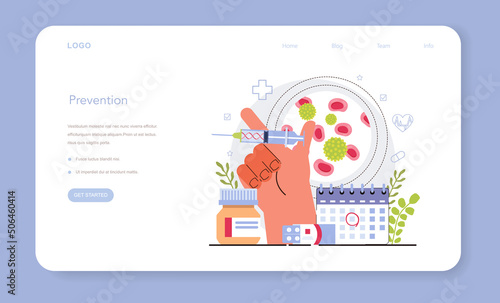 Preventive medicine web banner or landing page. Annual medical exam