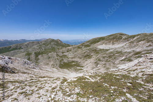 Apennine glacial circles and karst sinkholes on the Ernici Mountains. Pizzo Deta and Monte Passeggio, Frosinone, Lazio, Italy, Europe
