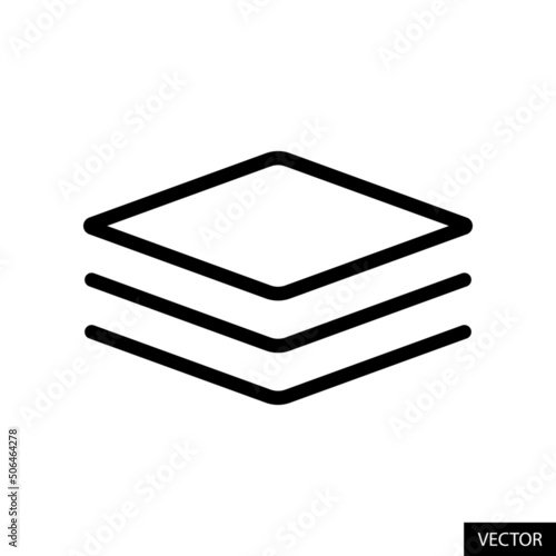 Layers vector icon in line style design for website design, app, UI, isolated on white background. Editable stroke. Vector illustration.