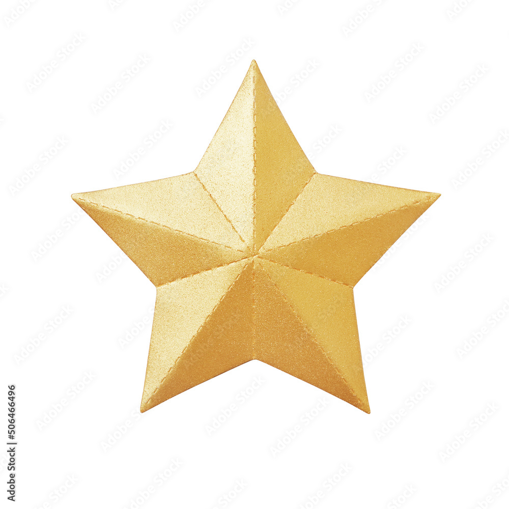 Golden Christmas star isolated on white background Golden Christmas star isolated on white background