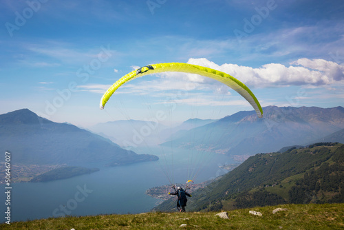 Lake Como, Italy, Paragliding flight
