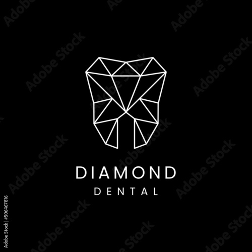 Diamond Dental Teeth Logo Design Vector