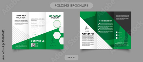 Green Modern Trifold brochure. Vector design.