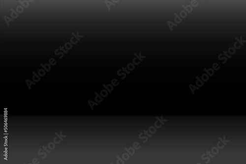 Abstact photographic black gradient studio backdrop background.