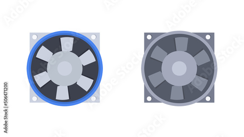 Axial electric fan vector illustration on white background.