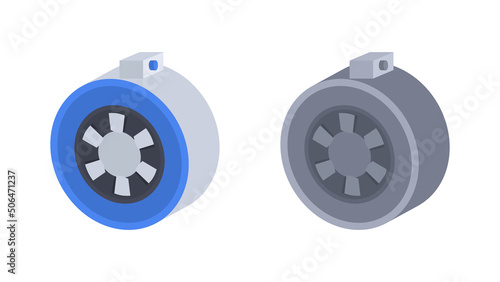 Duct electric fan vector illustration on white background.