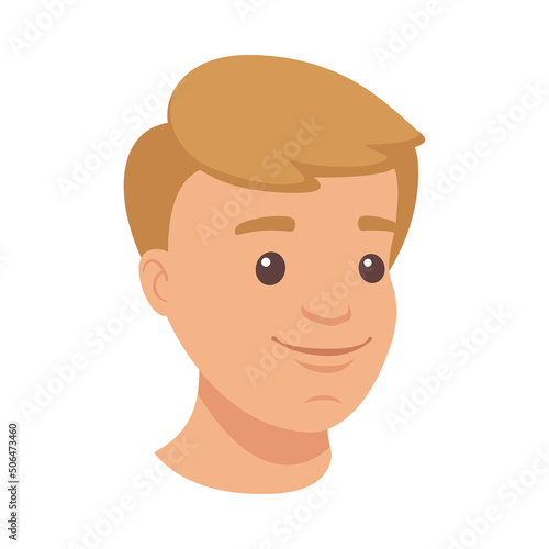 Handsome Man Character with Smiling Face Demonstrating Emotion Vector Illustration