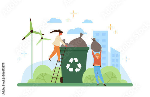 Esg, ecology concept, social governance, vector flat illustration om white background