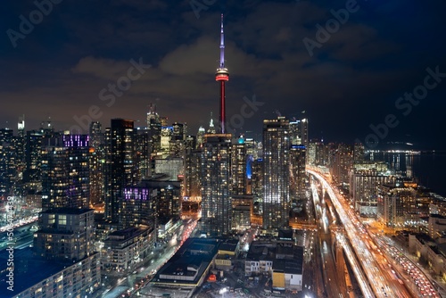 The financial district of Toronto Canada at dusk © sleg21