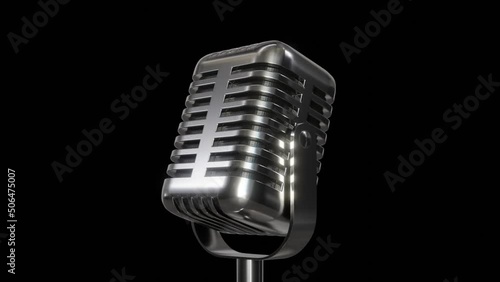 3D rendering animation of a radio microphone