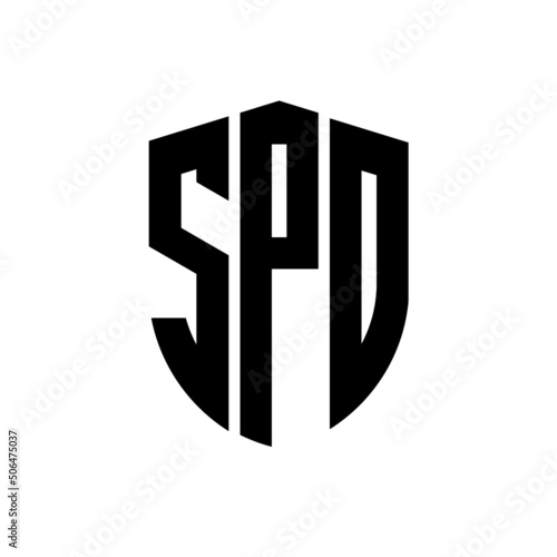 SPD letter logo design. SPD modern letter logo with black background. SPD creative  letter logo. simple and modern letter logo. vector logo modern alphabet font overlap style. Initial letters SPD   photo