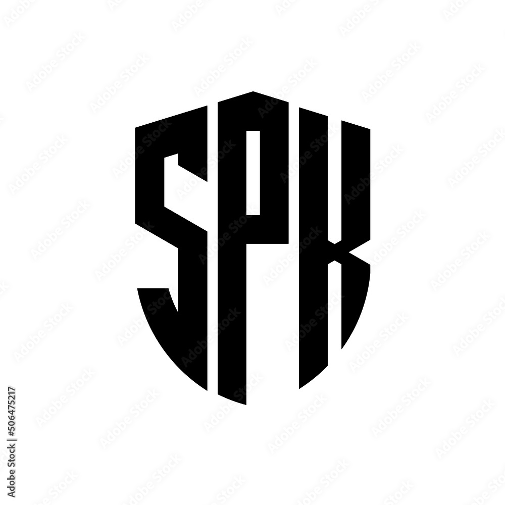 SPK letter logo design. SPK modern letter logo with black background