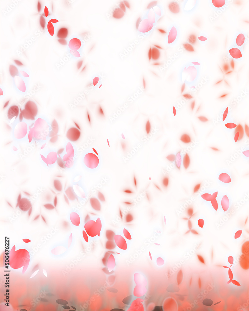 A white background with pink flower petals. A white background with pink flower petals.