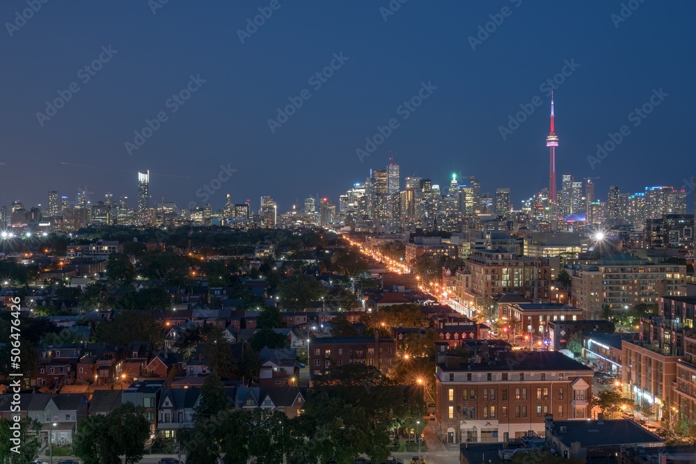 The financial district of Toronto Canada at night