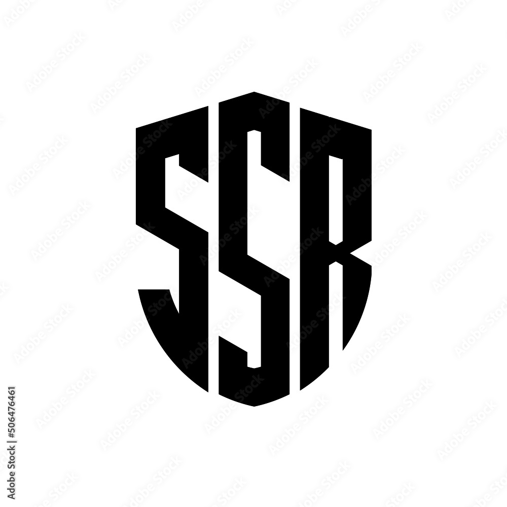 SSR letter logo design. SSR modern letter logo with black background ...