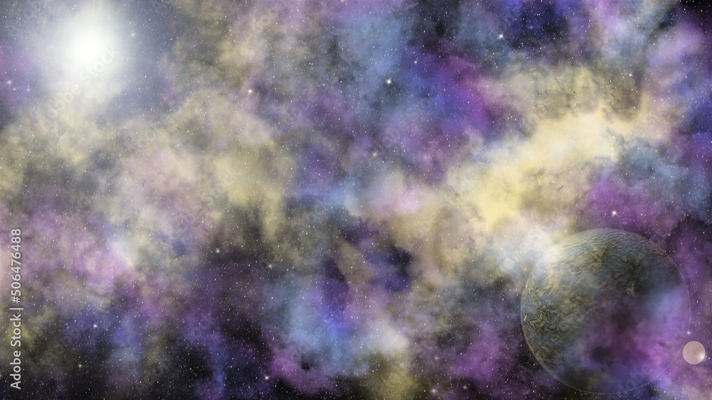 Abstract cosmic background - nebula and stars.