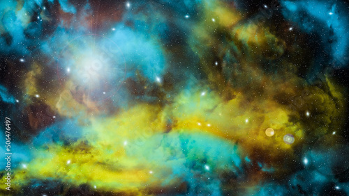 Abstract background - cosmic nebula and stars. © Олеся Голубенко