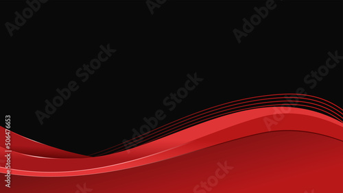Abstract red black wave background template design