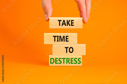 Canvastavla Take time to destress symbol