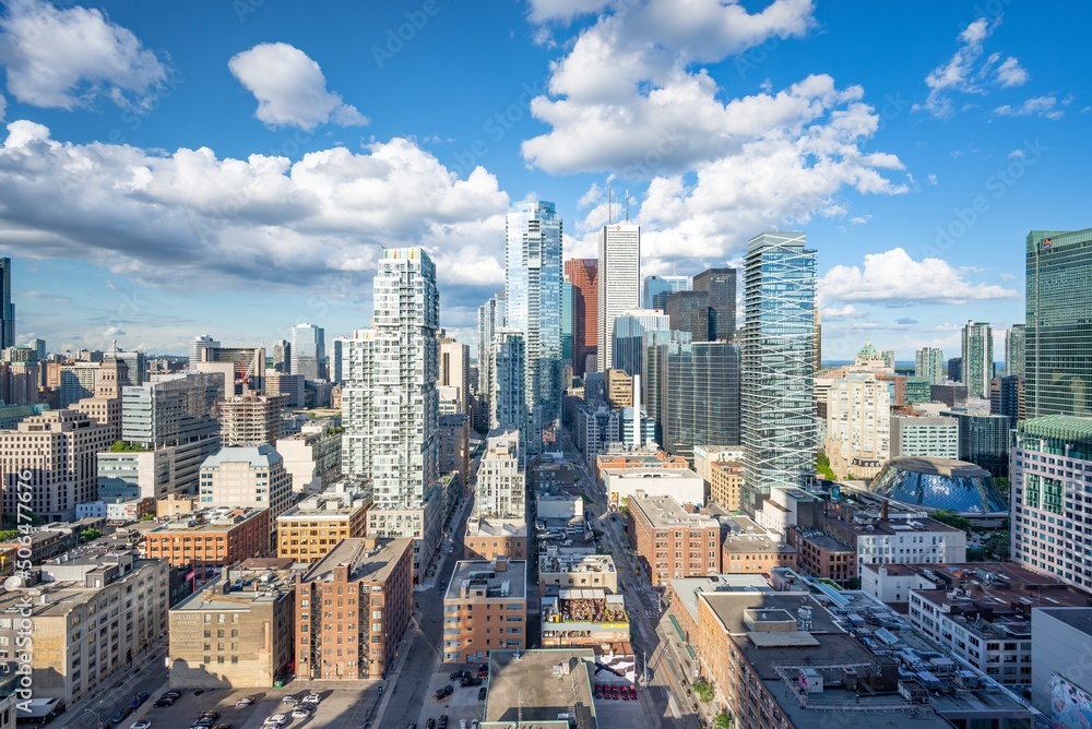 The financial district of Toronto Canada during a sunny day