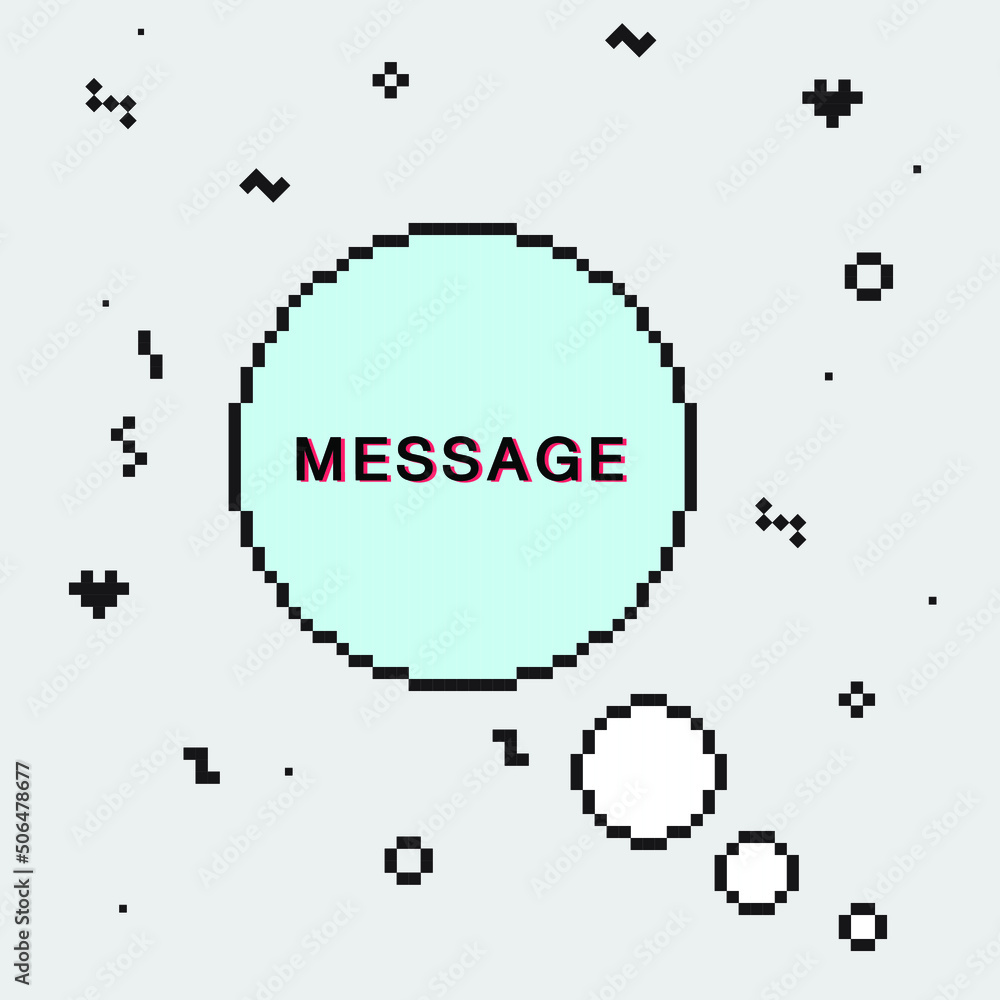 Set of design elements, message boxes and quotes, pixel art elements. Set of design elements, message boxes and quotes, pixel art elements.
