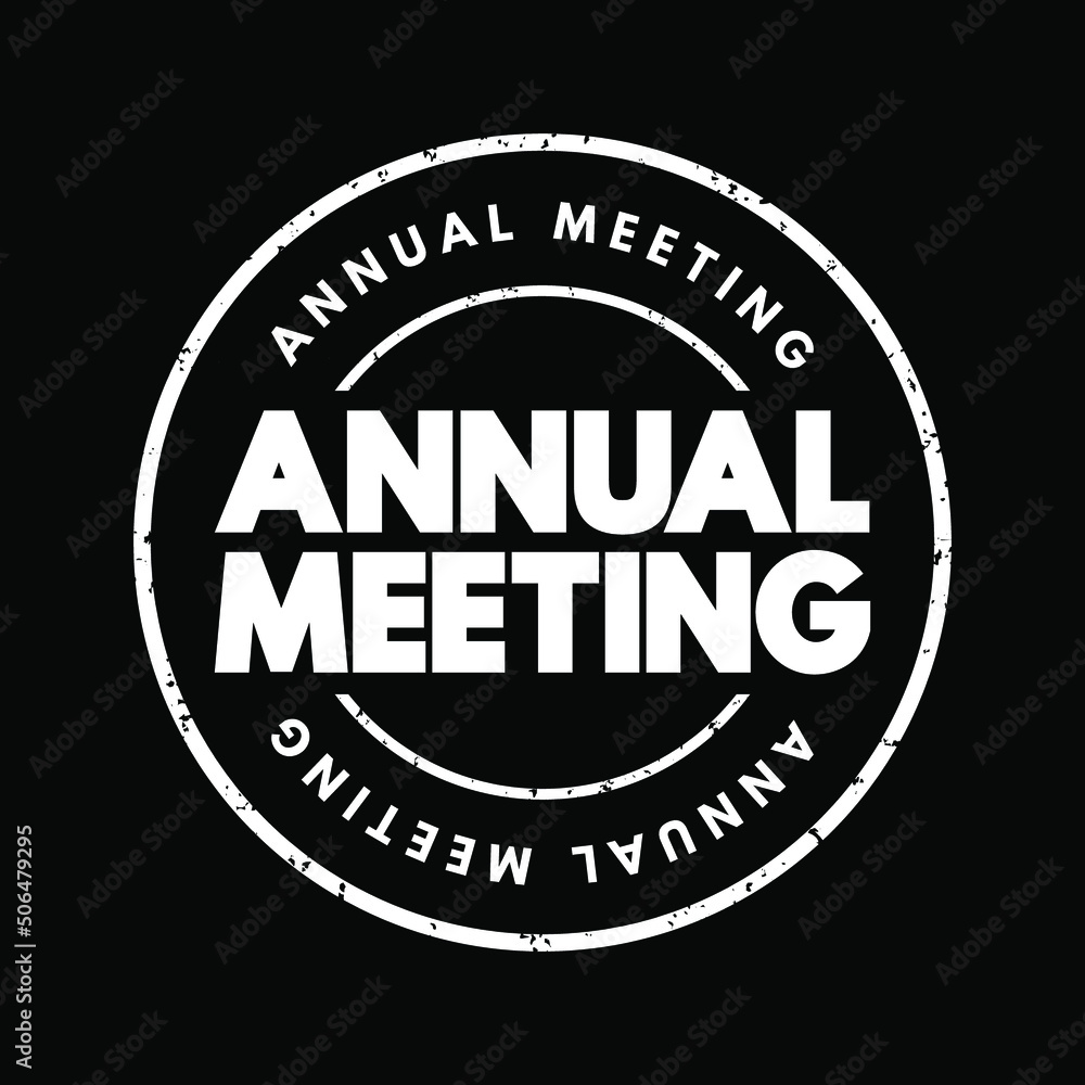 Annual Meeting text stamp, concept background