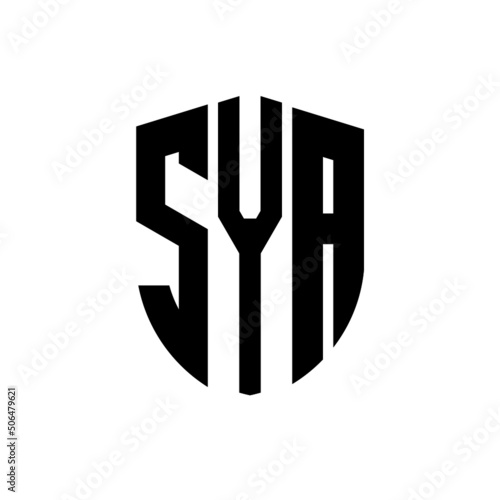 SYA letter logo design. SYA modern letter logo with black background. SYA creative  letter logo. simple and modern letter logo. vector logo modern alphabet font overlap style. Initial letters SYA   photo