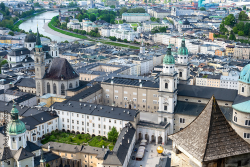 view of the city of Salzburg from Hohensalzburg Fortress, Salzburger, Austria