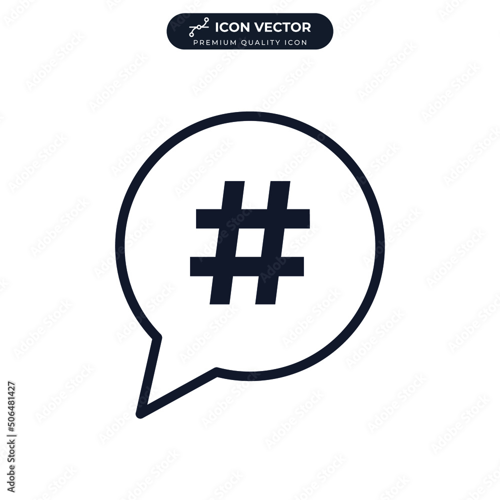 hashtag logo in bubble icon symbol template for graphic and web design ...