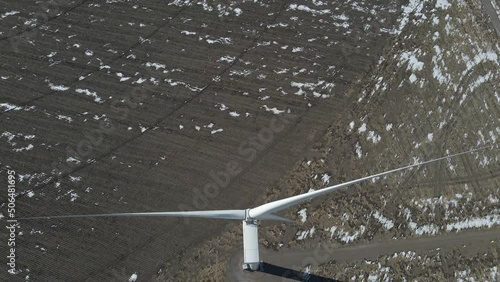 Wind turbine generating green clean energy in the state of Kansas.