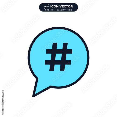 hashtag logo in bubble icon symbol template for graphic and web design collection logo vector illustration