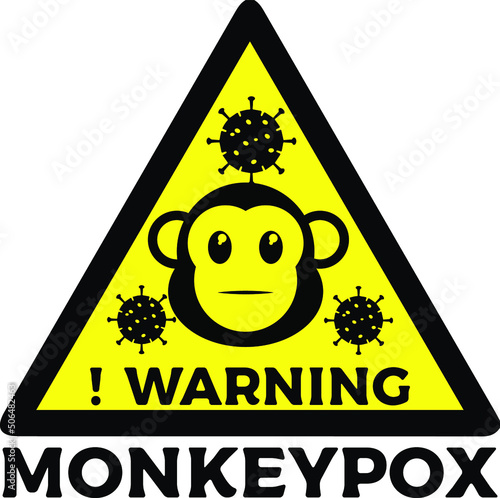 Monkeypox virus, MPXV. illustration vector. Monkey head vector.