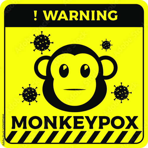Monkeypox virus, MPXV. illustration vector. Monkey head vector.
