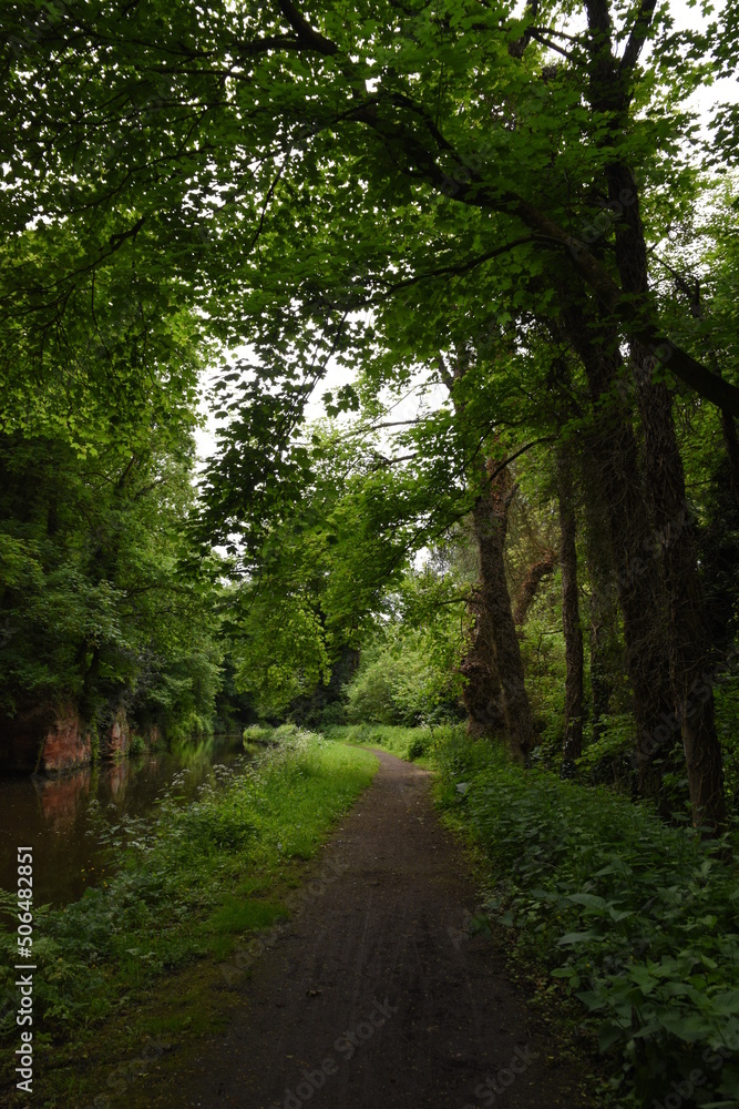 Naklejka premium the tow path of the Staffordshire and Worcestershire canal near Stourton