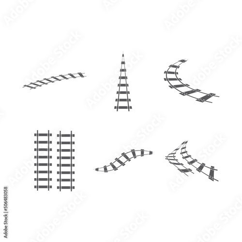 Train tracks vector icon design template illustration