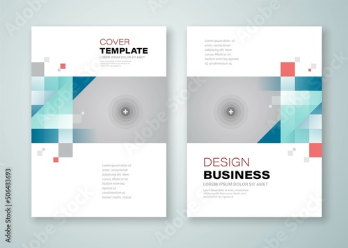 Set Flyer design template cover squares mosaic theme