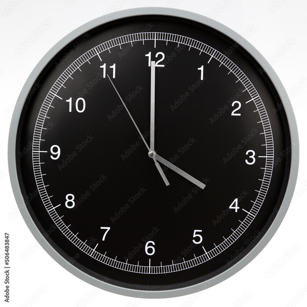 Wall clock showing four o'clock isolated on white background Wall clock showing four o'clock isolated on white background