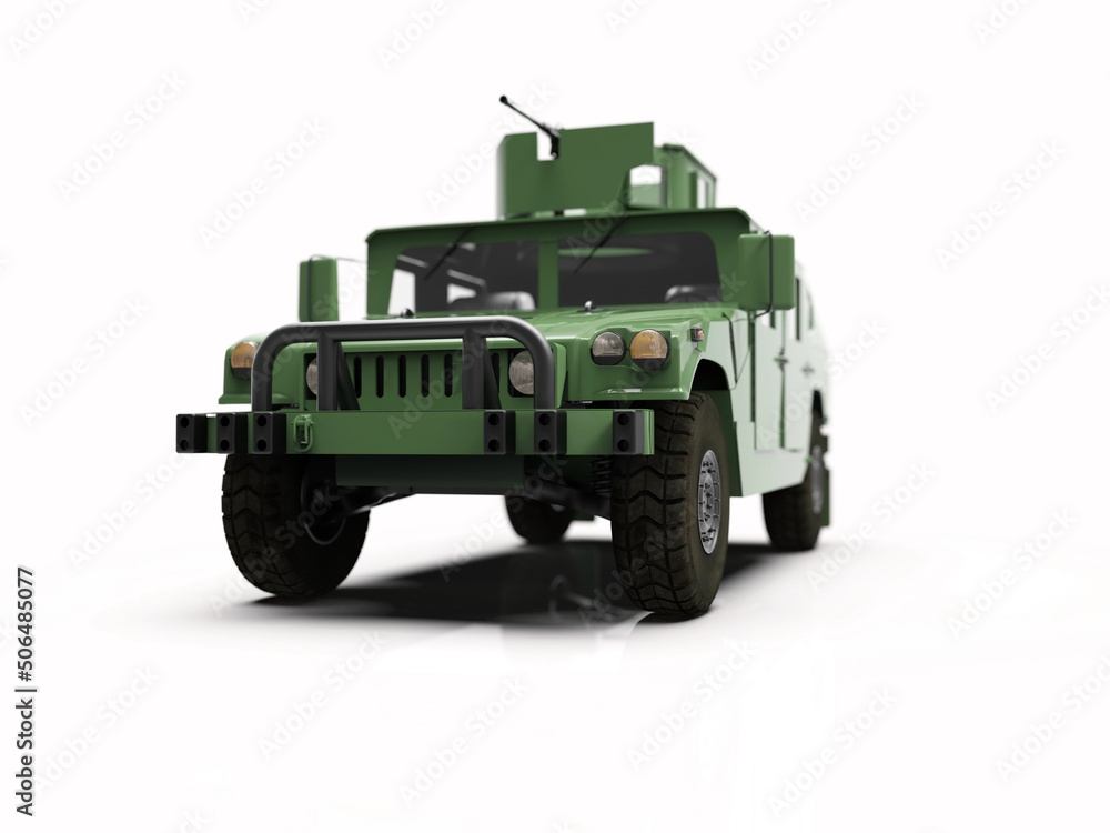 Fototapeta premium High Mobility Multipurpose Wheeled Vehicle&nbsp;Isolated&nbsp;on White
