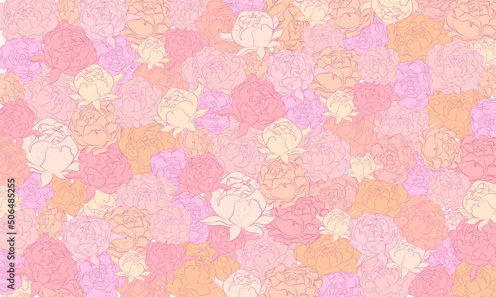 Floral vector background from stylized peonies. Floral vector background from stylized peonies.