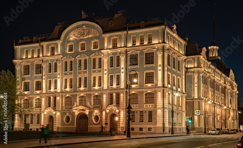 old town hall at night