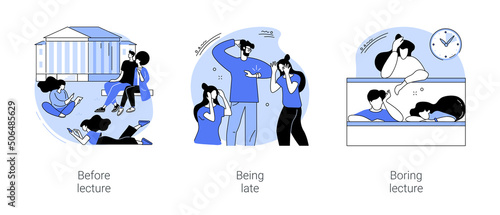 College lessons isolated cartoon vector illustrations se