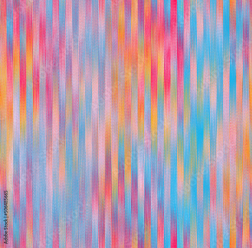 3D Tapete im Flur - Fototapete Dyed stripes. Interior decorative weave texture on canvas. Structure vertical irregular artistic striped fabric design . Boho, dyed eclectic texture. Seamless pattern illustration Web Design or print