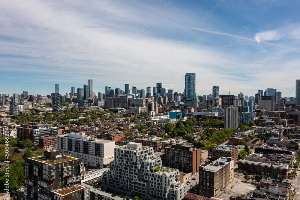 Fototapeta premium South Etobicoke dron views Parklawn queen street west mimco condos in view ask well as lake ontario