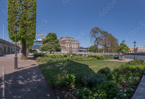 The parterre Strömparterren, a recreation place a sunny day in Stockholm